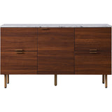 Ashton Wooden Sideboard Storage Cabinet with Faux Marble Top