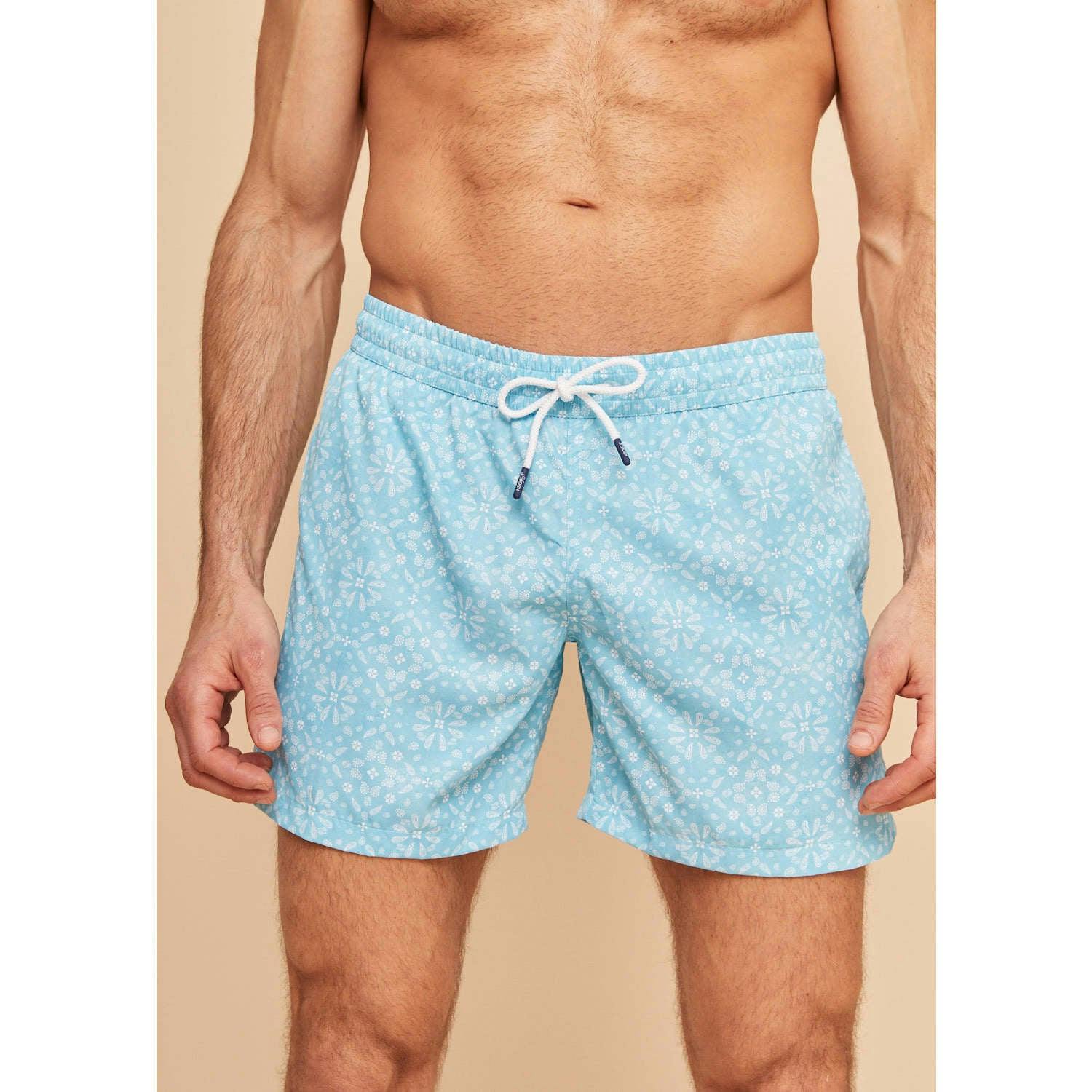 Sky Blue Bandana Men's Swim Shorts
