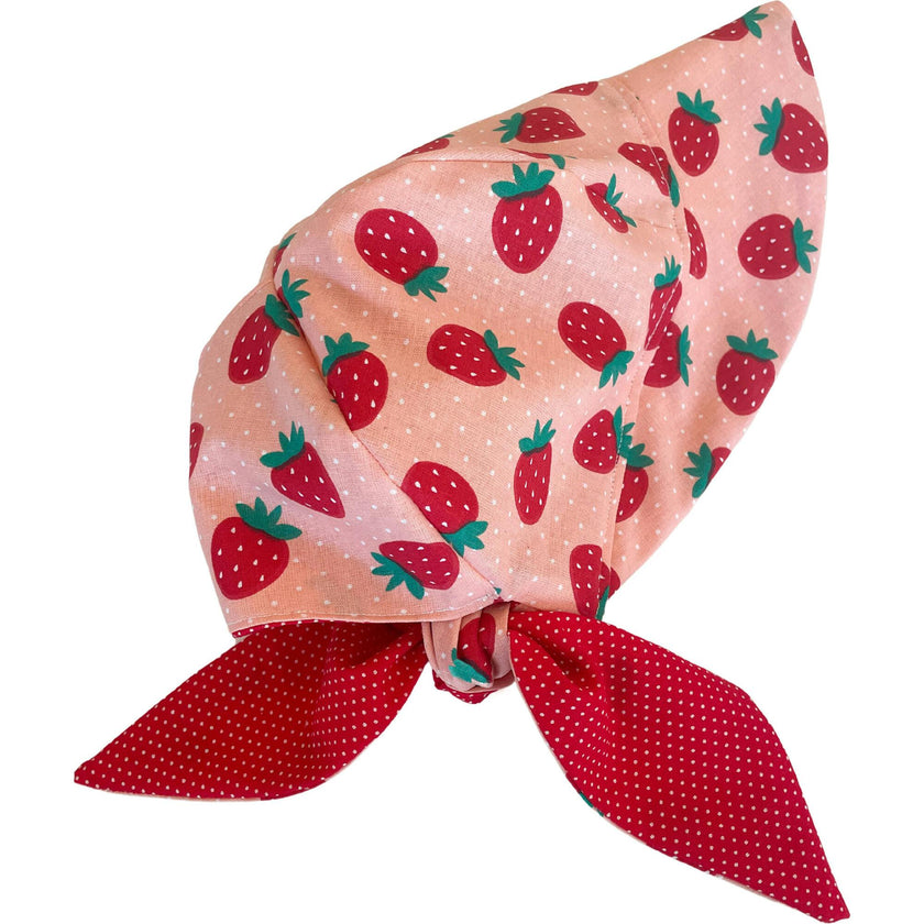 Sun Bonnet, Strawberries On Pink
