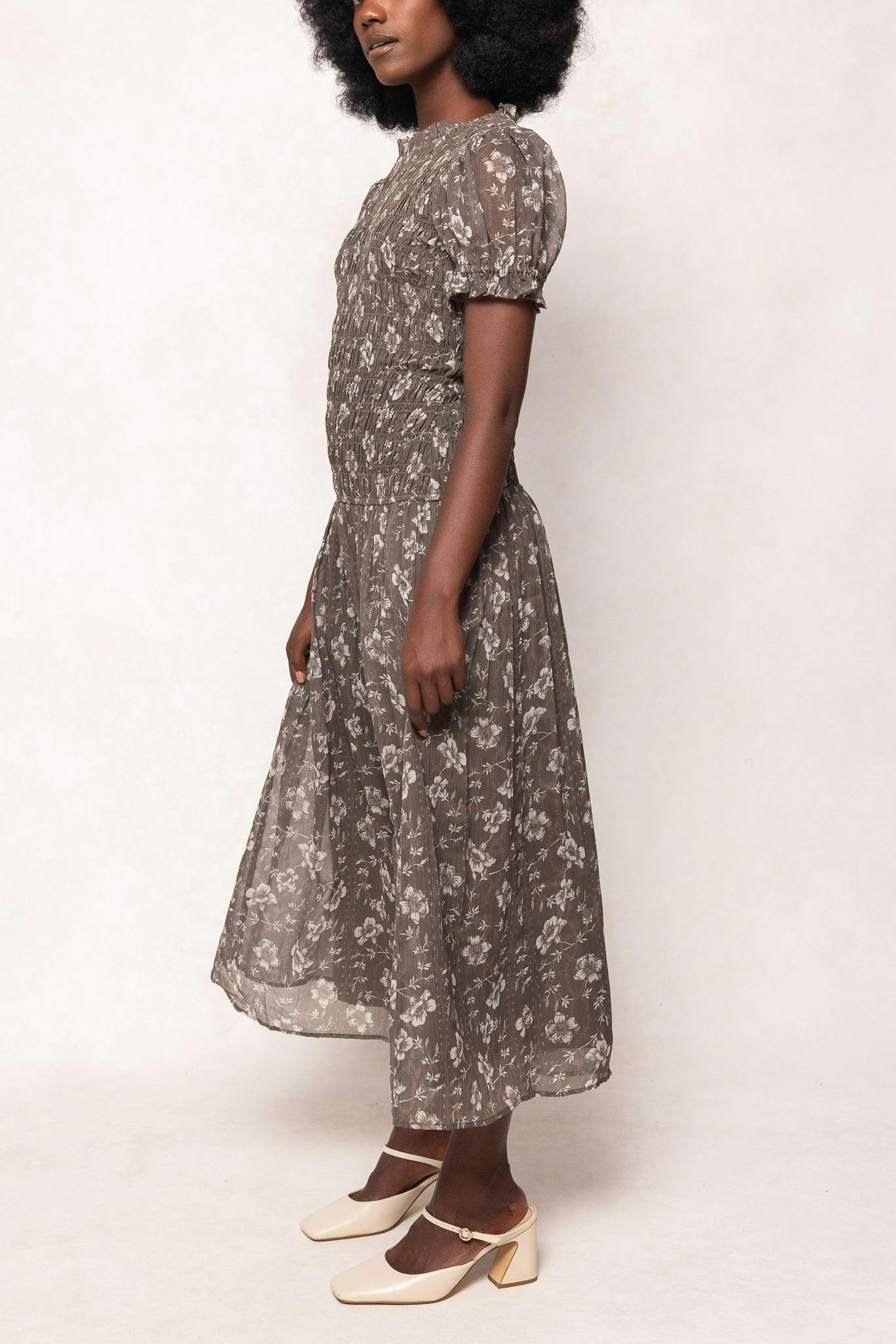 Jennifer Dress in Olive Blossom