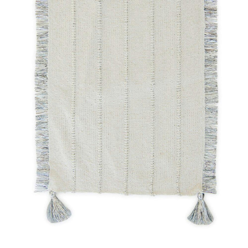 Silver Fringe Table Runner