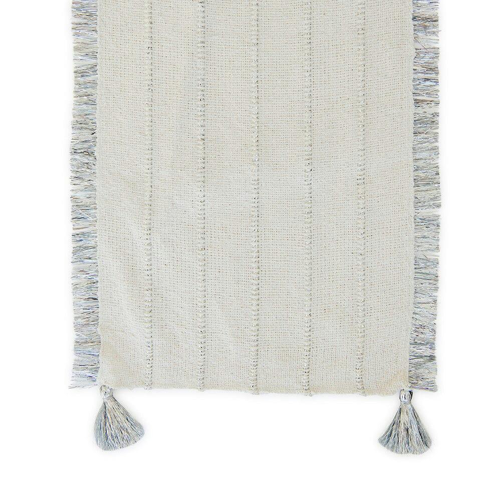 Silver Fringe Table Runner