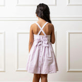 Organic Sleeveless Special Occasion Sundress with Bow Back Detail and Embroidery