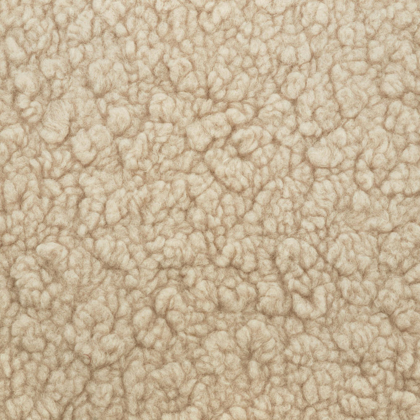 Tuffet Storage Ottoman in Chai Shearling with Honey Ball Feet