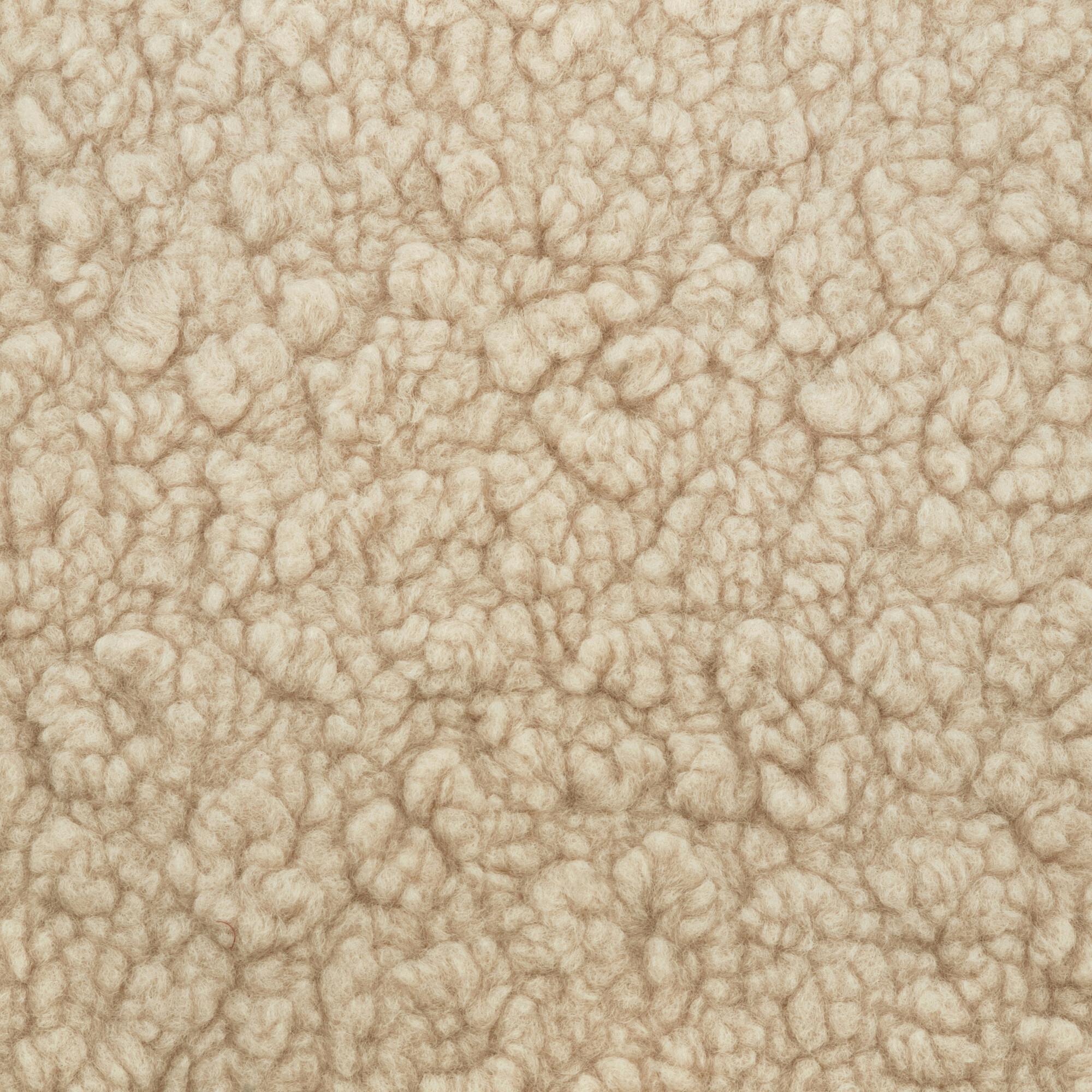 Tuffet Storage Ottoman in Chai Shearling with Honey Ball Feet