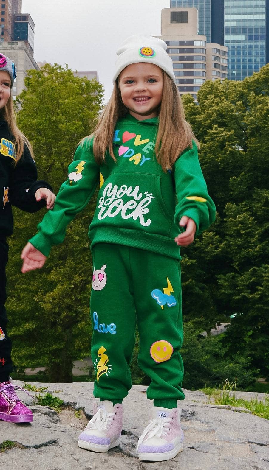 You Rock Doodle Print Hoodie And Pant Set