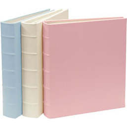 Large Clear Pocket Pebble Grain Leather Photo Album