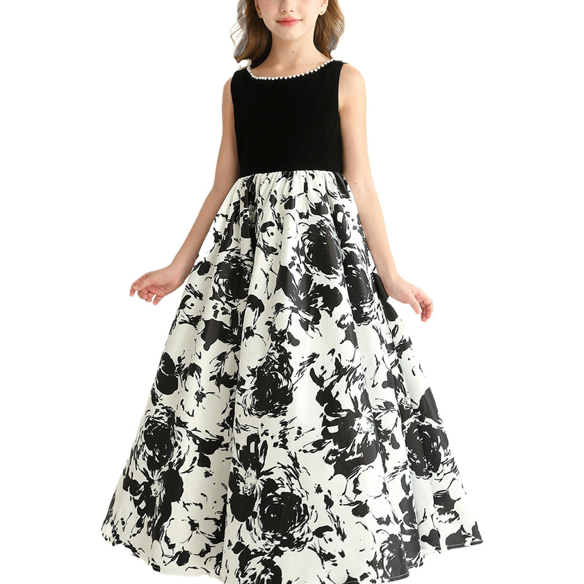 Black and White Abstract Dalmeny Dress