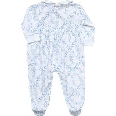 Blue Bears Trellace Smocked Footie