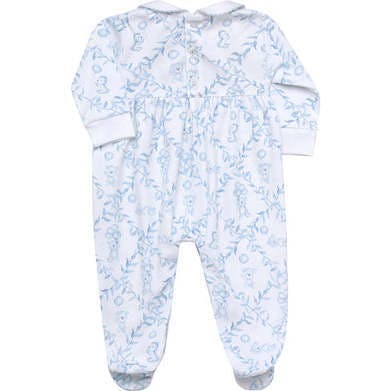 Blue Bears Trellace Smocked Footie