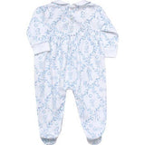 Blue Bears Trellace Smocked Footie