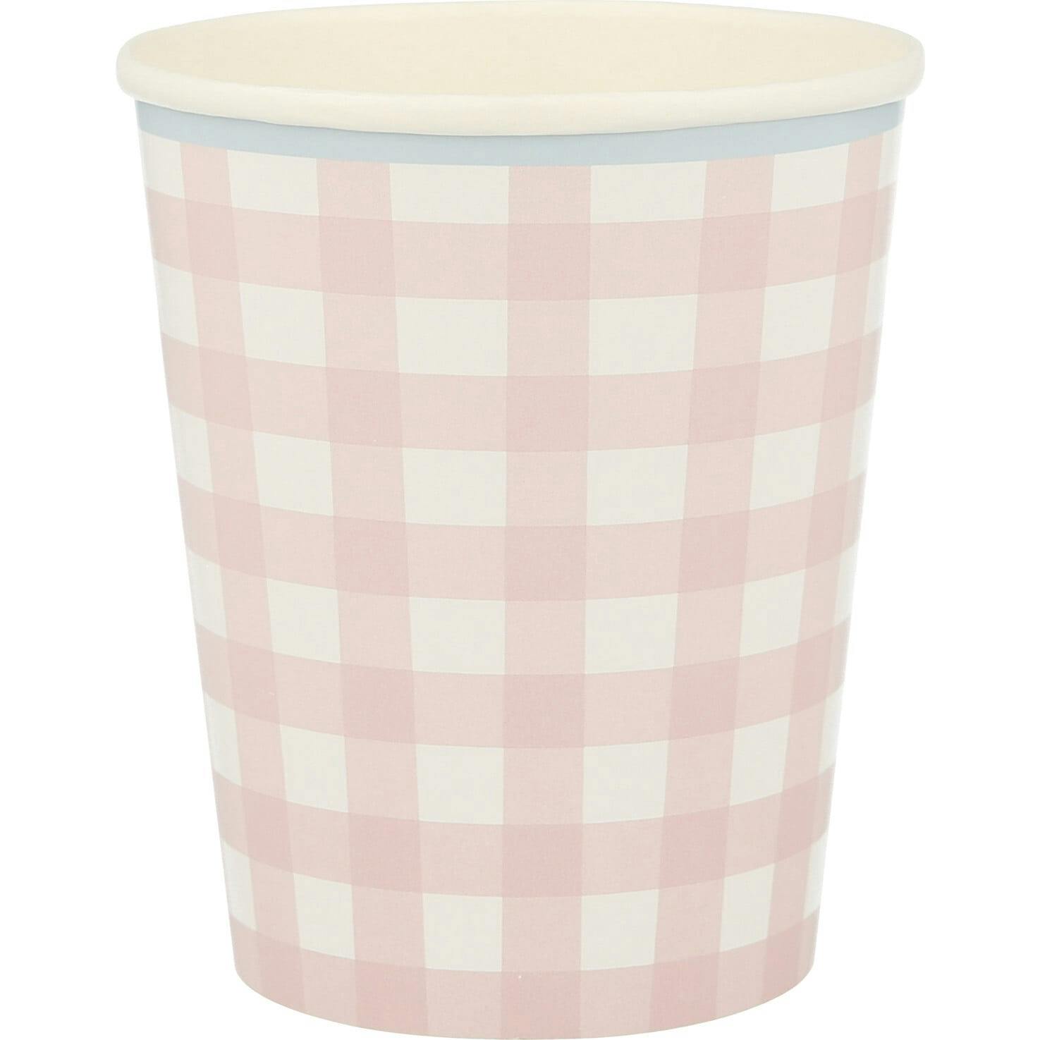Set of 12 Gingham Cups
