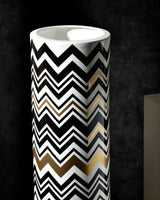 High Vase ZIG ZAG  Gold diam. 6.3", H 14"