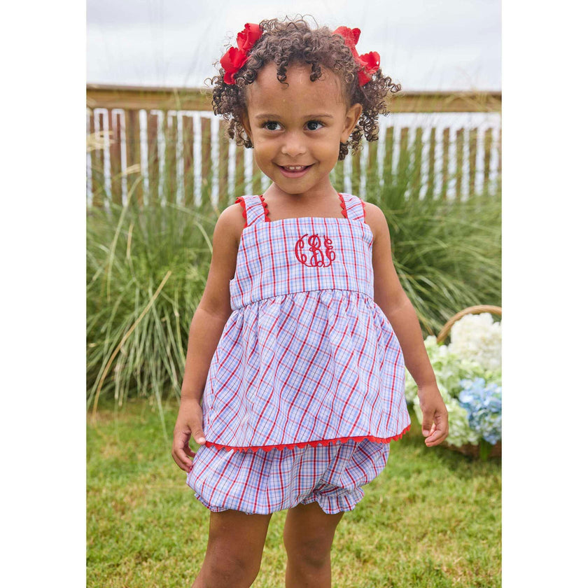 Evie Bloomer Set - Patriotic Plaid