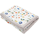 Cotton Muslin Quilted Throw - Christmas Time
