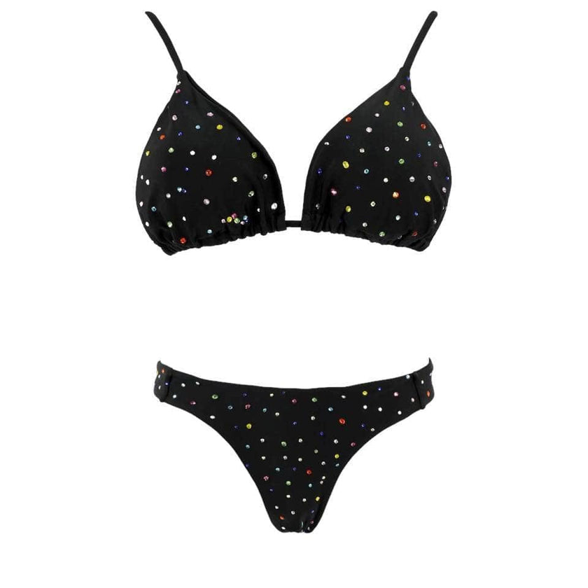 Women's Rainbow Sparkle Bikini Black