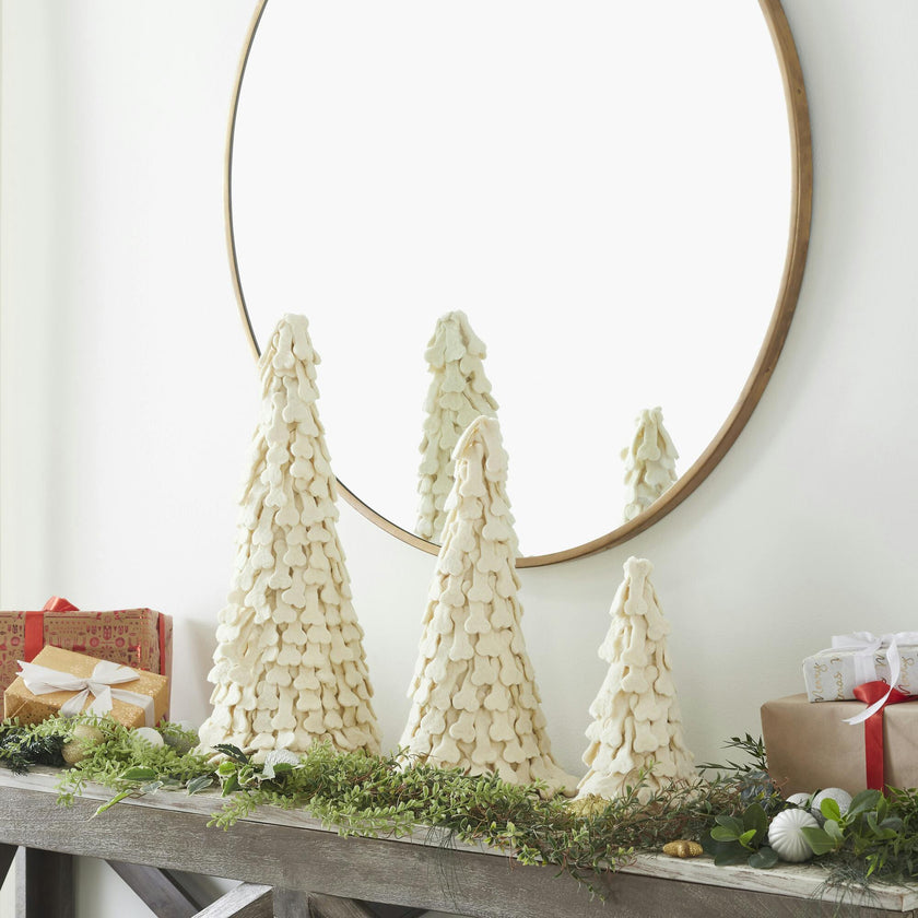 Bone Trees- 3 Piece Set- Handmade of Hand Felted Wool