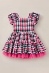 Mini Scottie Dress in Vibrant Plaid
