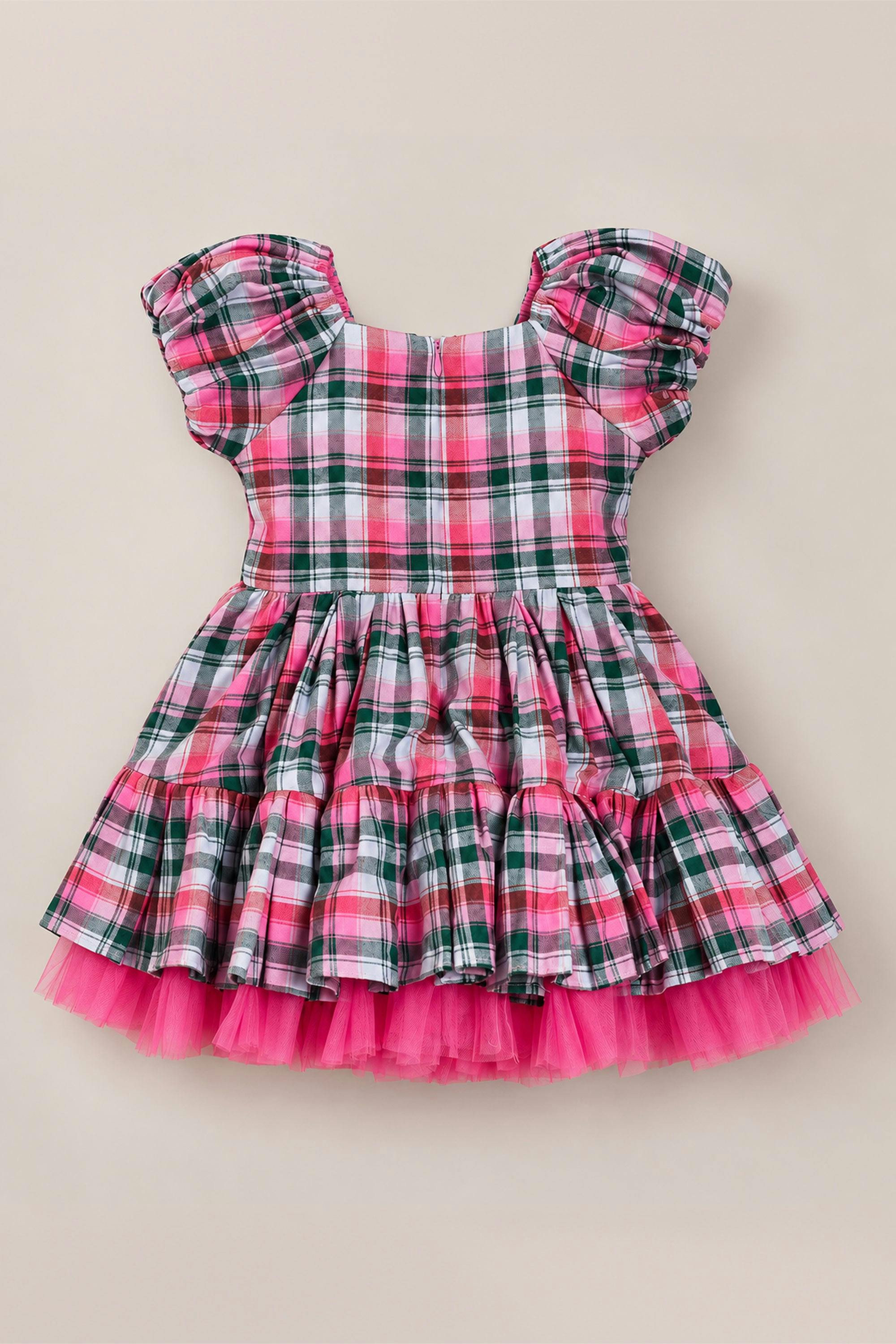 Mini Scottie Dress in Vibrant Plaid