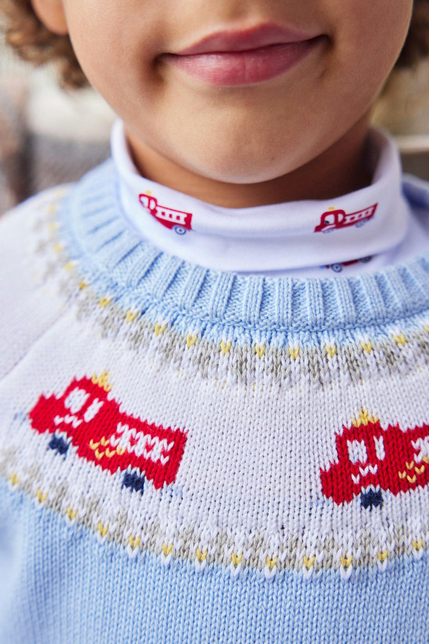 Printed Turtleneck - Fire Trucks