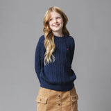 Organic Crew Neck Cable Sweater