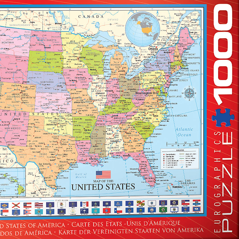 Map of the United States - 1000 pc Puzzle