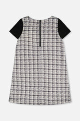 Sleeveless Knitwear A-Line Dress Black And White