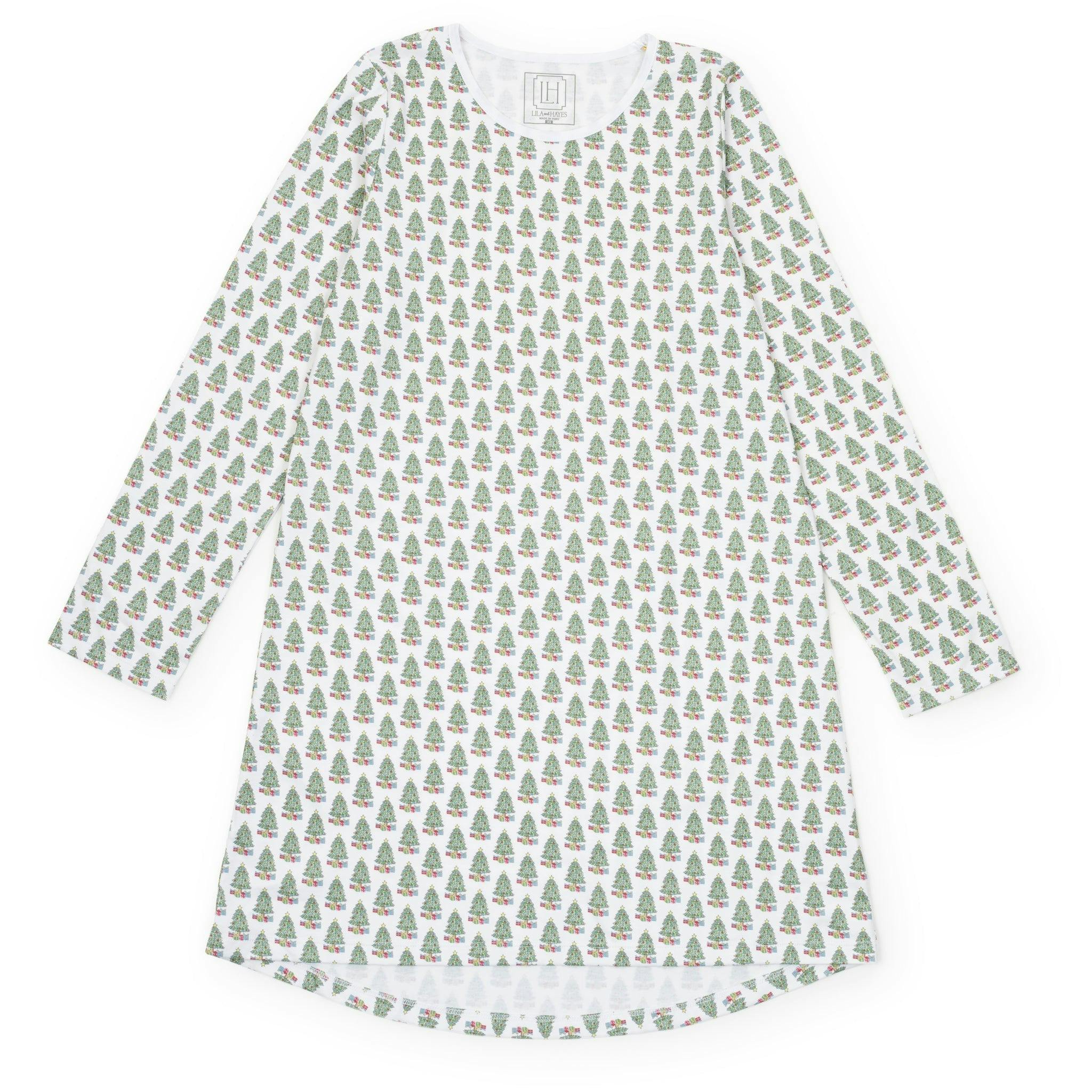 Ann Women's Longsleeve Nightgown - Under the Christmas Tree