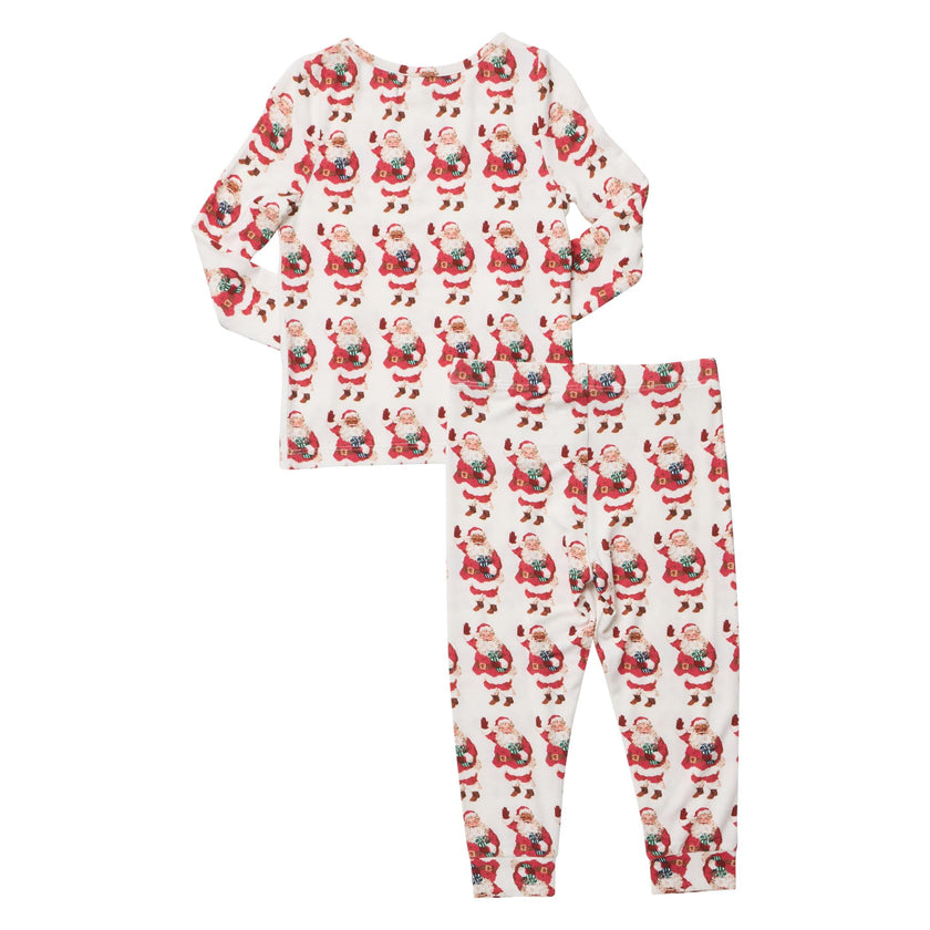 Kids Bamboo PJ Set - Vintage Santas