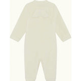 Velour Angel Wing™ Footless Sleepsuit - Cream