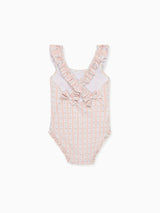 Pink Floral Stripe Opal Girl Swimsuit