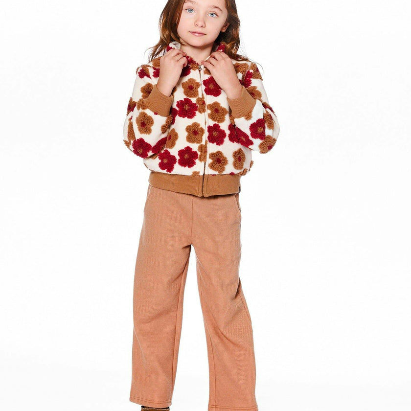 Waffle Flare Leg Pants Caramel Brown