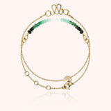 Women's Personalized Double Wrap Bracelet, Emerald