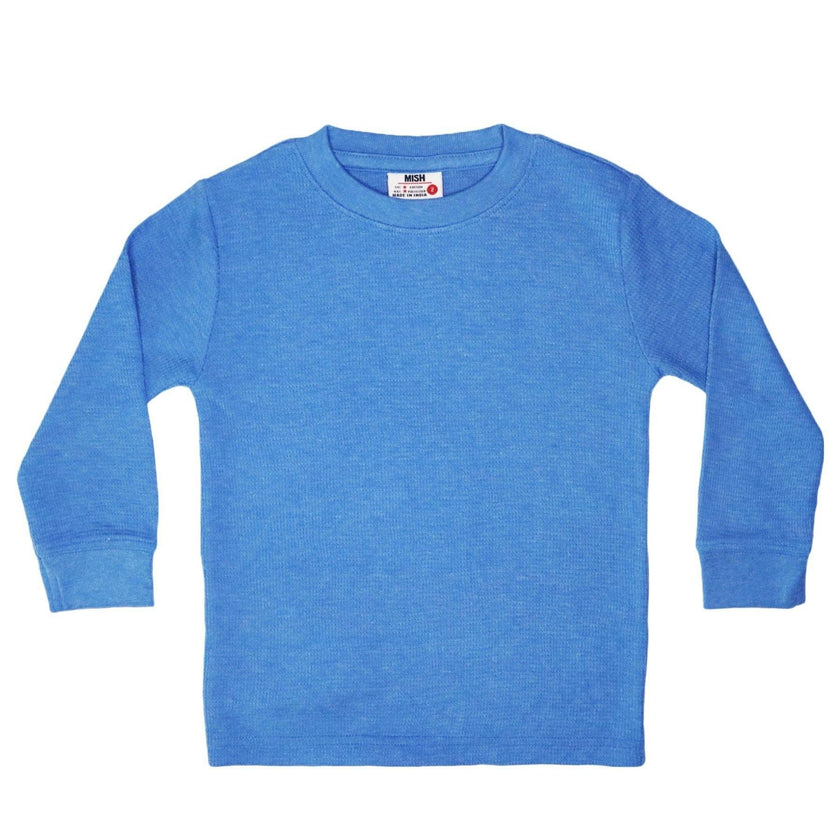 Long Sleeve Distressed Solid Thermal Shirt - Distressed Black