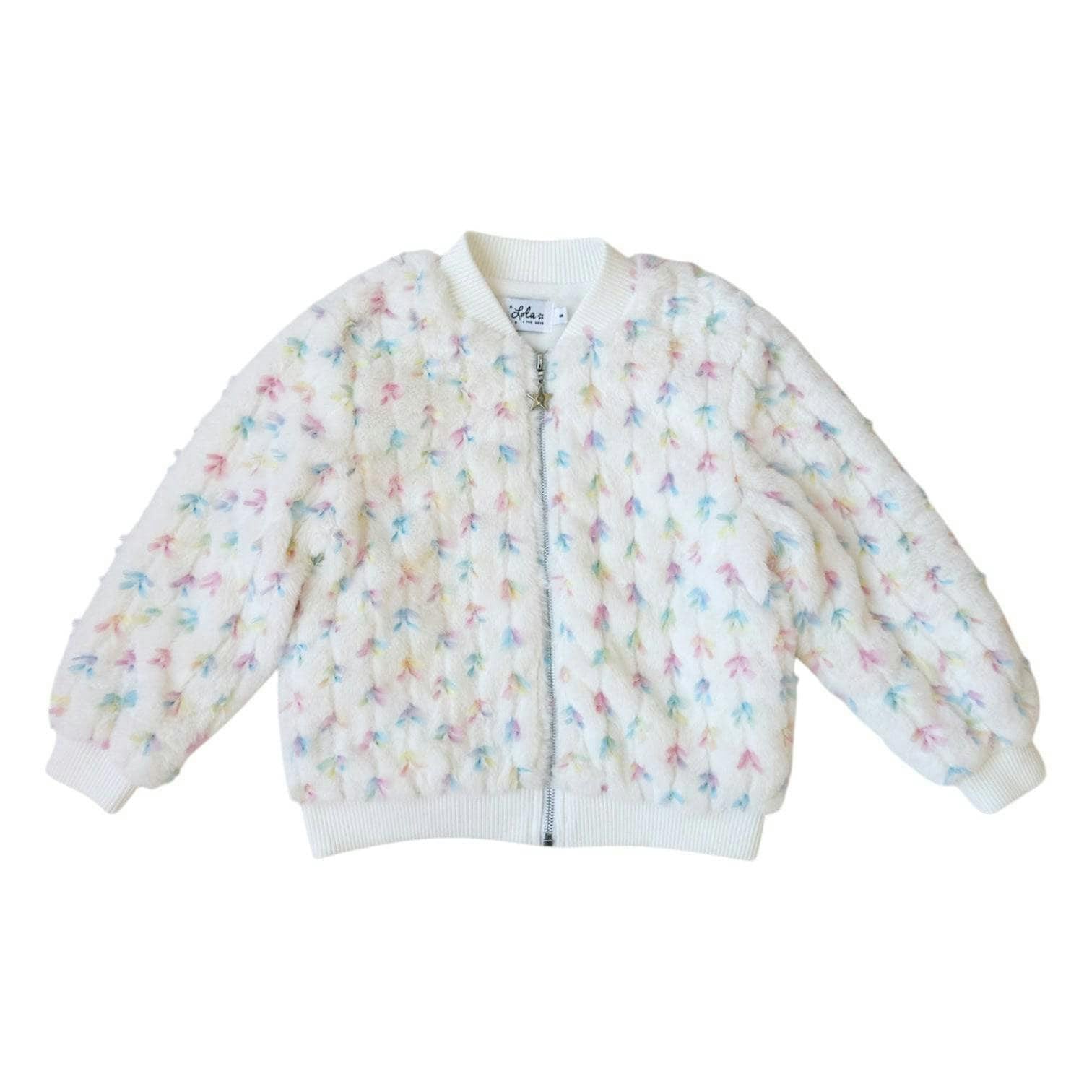 Pastel Bows Fuzzy Bomber