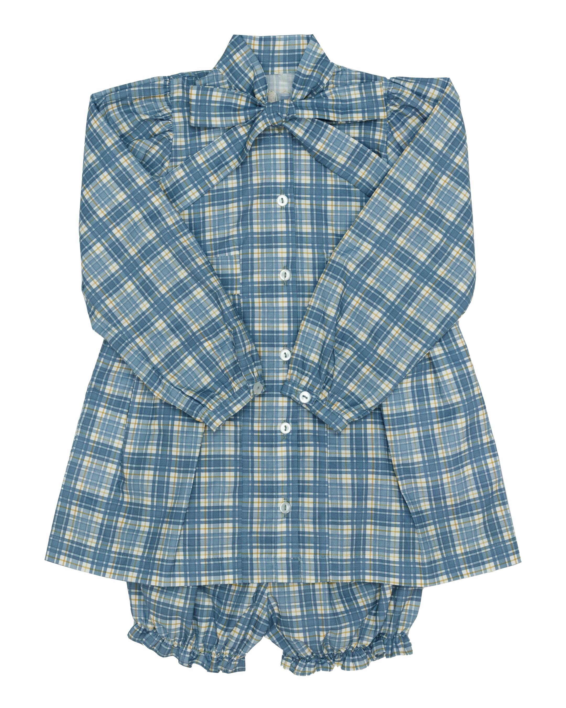 Stella Bow Dress in Marta Plaid