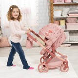 Doll Pram: Xeo - Pink & Flowers