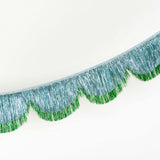 Blue Tinsel Scallop Garland