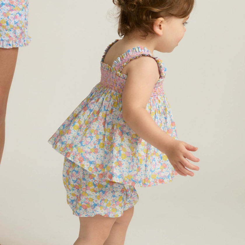 baby girls jasmine blossom smocked top and bloomer set