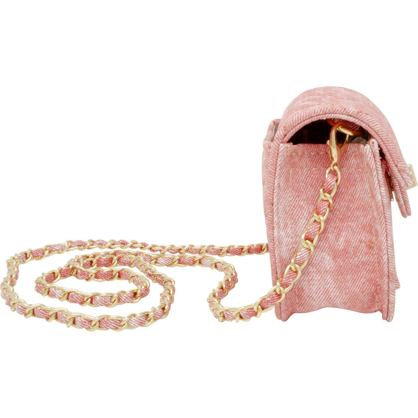 Tie-Dye Quilted Denim Handbag - Pink