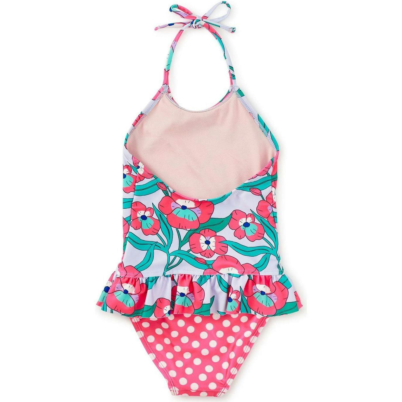 Peplum One-Piece Swimsuit, Red