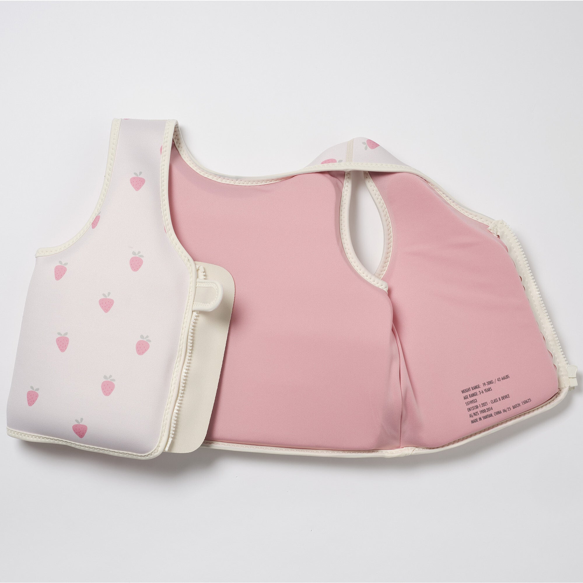Kids Swim Vest: -6Y - Strawberry Sunshine