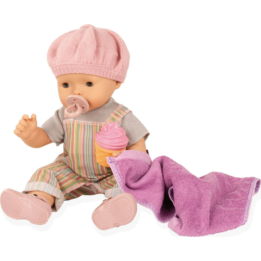 Gotz Maxy Aquini “Baby Beach Vibes” 16.5" All-Vinyl Bathing Baby Doll with Brown Sleeping Eyes