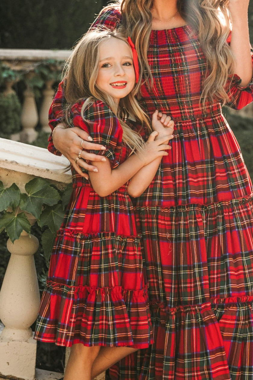 Mini Madeline Dress in Holiday Plaid