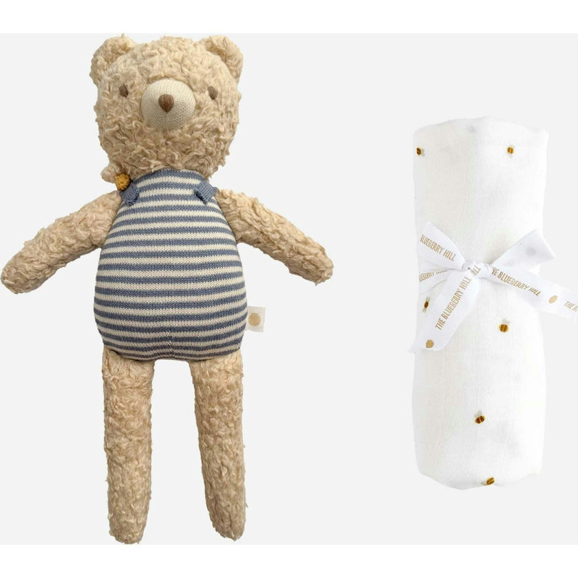 Henry Bear Plush Toy Swaddle Set - Bee