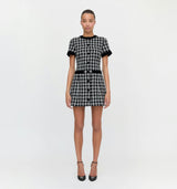 The Allegra Dress - Black and White Tweed