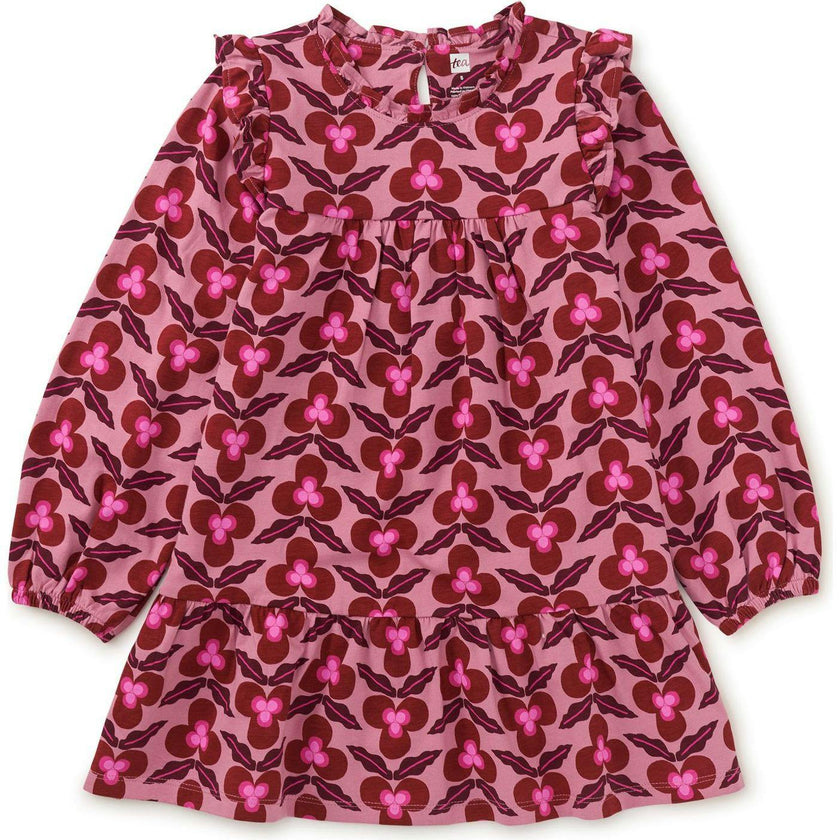 Poetic Ruffle Dress, Red