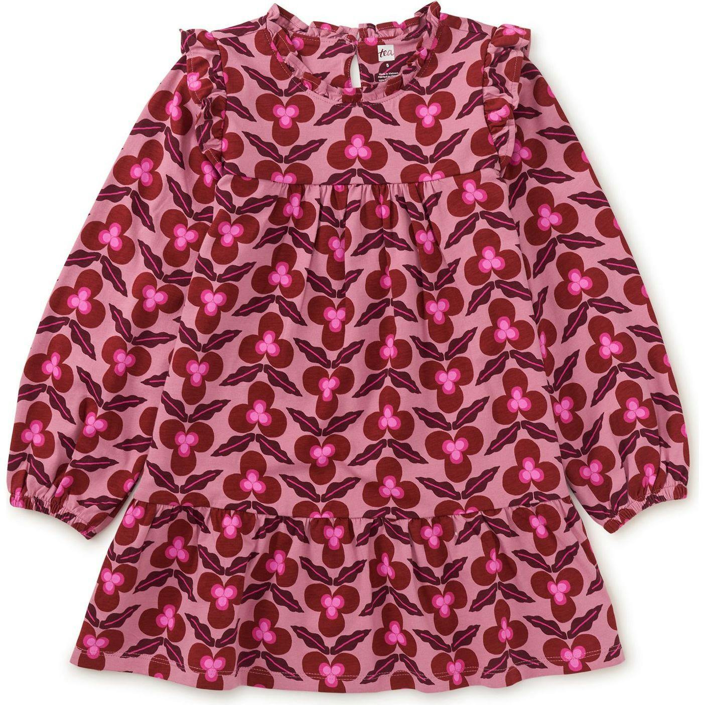 Poetic Ruffle Dress, Red