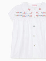White Gingham Juana Girl Shirt