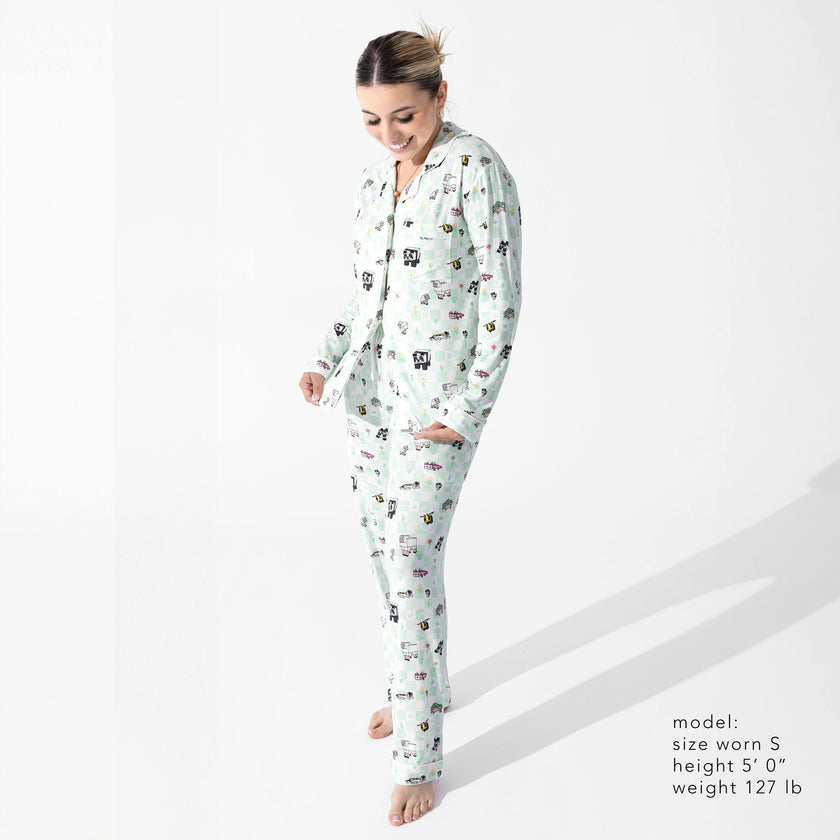 Minecraft Sleep Repeat Bamboo Women's Pajama Set